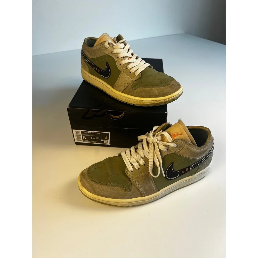 Nike Air Jordan 1 Low SE Craft Sky J Olive Celadon Black Sneaker FD6819-300 Sz 8